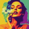 Colorful Smoking Woman Diamond Painting