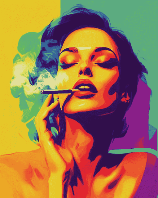 Colorful Smoking Woman Diamond Painting