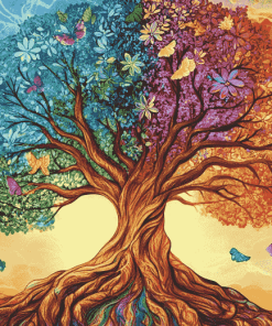 Colorful Tree of Life Diamond Painting