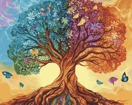 Colorful Tree of Life Diamond Painting