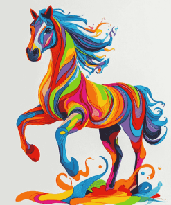 Colorful Tribal Horse Painting Diamond Painting