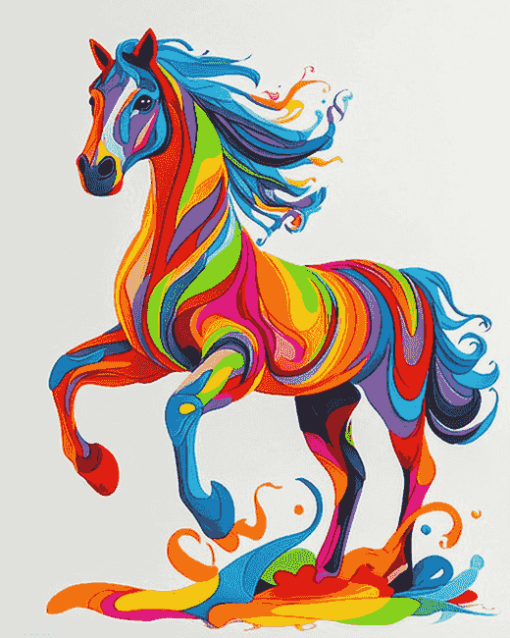 Colorful Tribal Horse Painting Diamond Painting