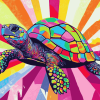 Colorful Turtle Pop Art Diamond Painting