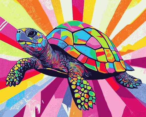 Colorful Turtle Pop Art Diamond Painting