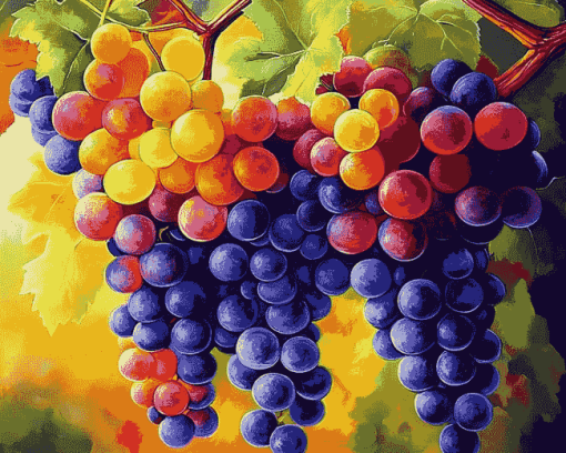 Colorful Vineyard Fruits Diamond Painting