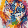 Colorful Wolves of the Wild Diamond Painting