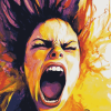 Colorful Woman Screaming Diamond Painting