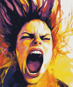 Colorful Woman Screaming Diamond Painting