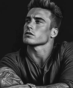 Colton Haynes Black and White Diamond Painting