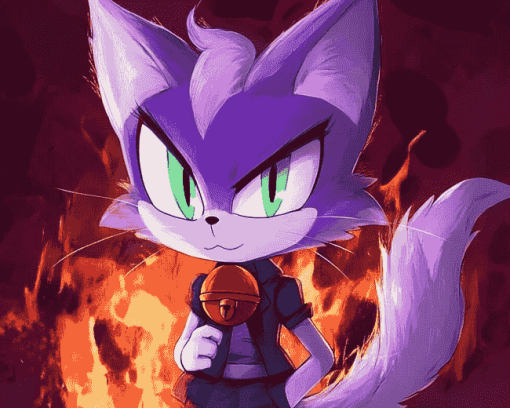 Cool Blaze The Cat Animation Diamond Painting