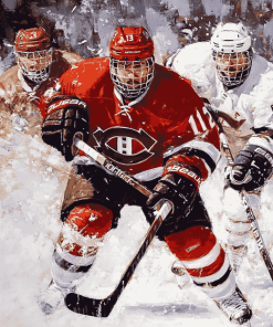 Cool Hockey Canada Ice Hockey Players Diamond Painting