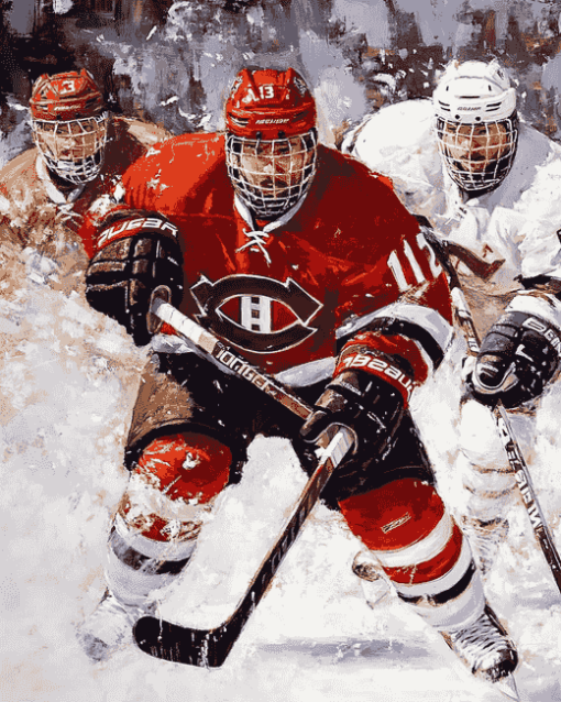 Cool Hockey Canada Ice Hockey Players Diamond Painting