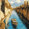 Corinth Canal Greece Landscape Diamond Painting