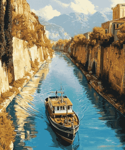 Corinth Canal Greece Landscape Diamond Painting