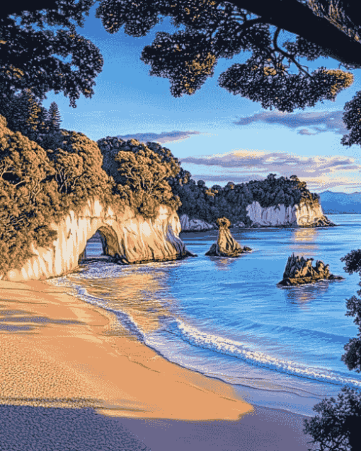 Coromandel Cathedral Cove Seascapes Diamond Painting