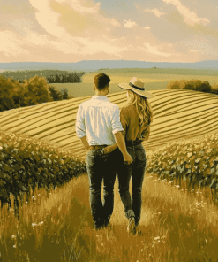 Countryside Romance in Farm Fields Diamond Painting