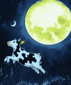 Cow Jumping Over Moon Diamond Painting