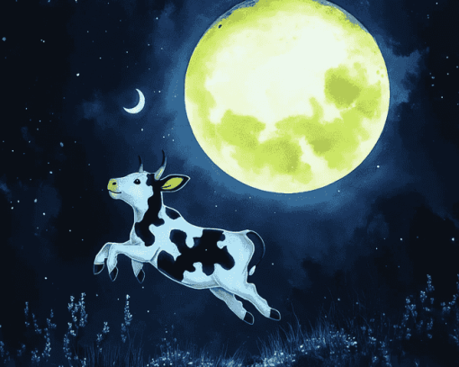 Cow Jumping Over Moon Diamond Painting