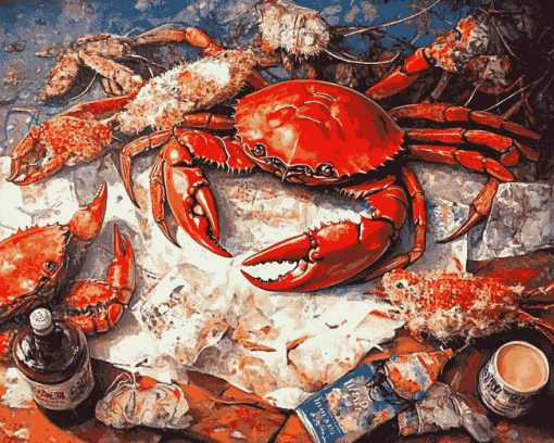 Crab Feast Sea Life Diamond Painting