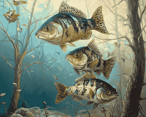 Crappie and Koi Carp Diamond Painting