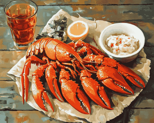 Crayfish with Delicious Sauce Diamond Painting