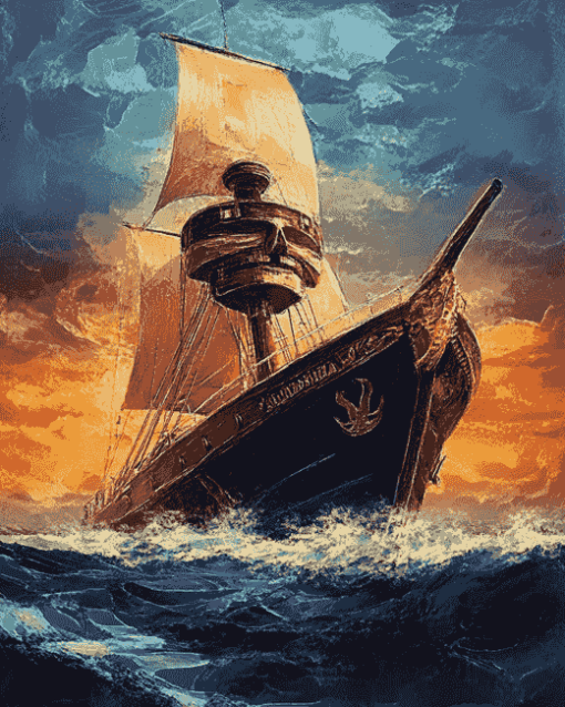 Creepy Sailboat Adventure Diamond Painting