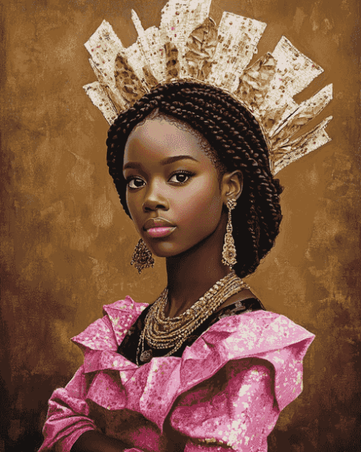 Cute African Queen Woman Diamond Painting