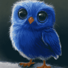 Cute Blue Owl Diamond Painting