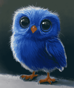 Cute Blue Owl Diamond Painting