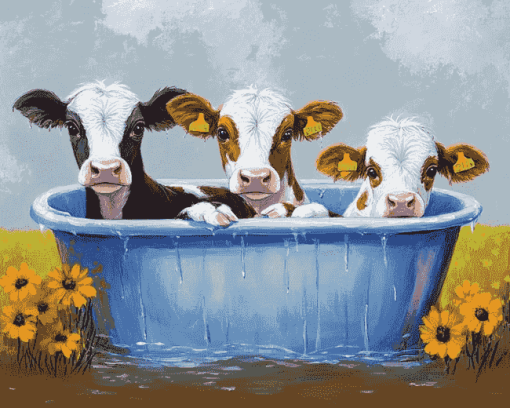 Cute Cow Calfs Diamond Painting