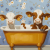 Cute Cows and Calfs Diamond Painting