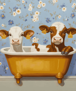 Cute Cows and Calfs Diamond Painting