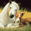 Cute Dog and Horse Diamond Painting