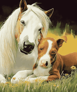 Cute Dog and Horse Diamond Painting