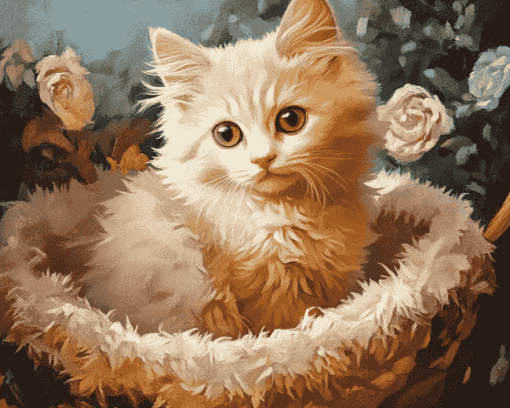 Cute Fluffy Kitty Diamond Painting