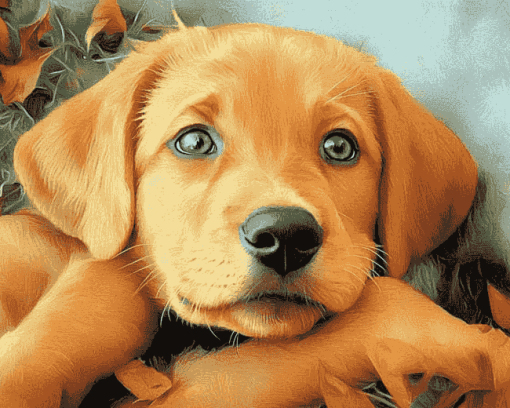 Cute Fox Labrador Puppy Diamond Painting