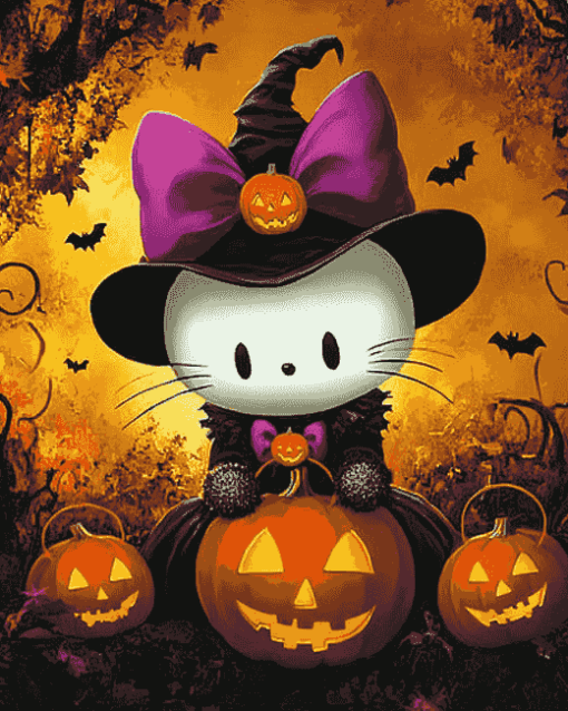 Cute Hello Kitty Halloween Diamond Painting