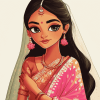 Cute Indian Girl Cartoon Diamond Painting