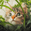 Cute Kitty Plant Diamond Painting