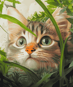 Cute Kitty Plant Diamond Painting