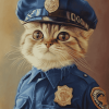 Cute Kitty Police Outfit Diamond Painting