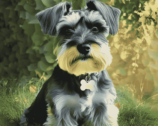 Cute Miniature Schnauzer Puppy Diamond Painting