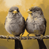 Cute Moineau Bird Diamond Painting