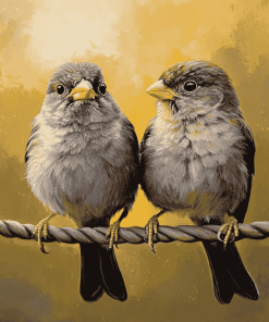 Cute Moineau Bird Diamond Painting