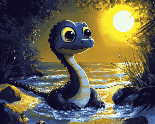 Cute Nessie Animation Diamond Painting