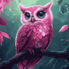 Cute Pink Bird Owl Diamond Painting