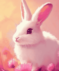 Cute Pink Bunny Rabbit Diamond Painting