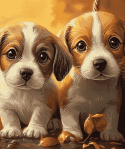 Cute Puppies Dogs Diamond Painting