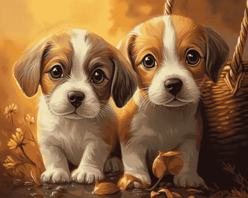 Cute Puppies Dogs Diamond Painting