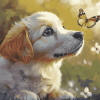 Cute Puppy Butterfly Diamond Painting